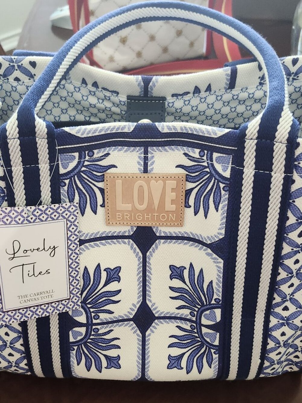Brighton Lovely Tiles The Carryall Canvas Tote - New